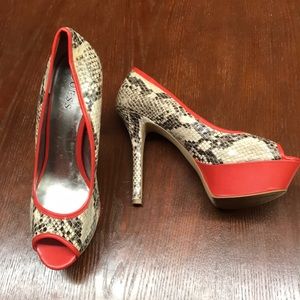 GUESS peep toe heels